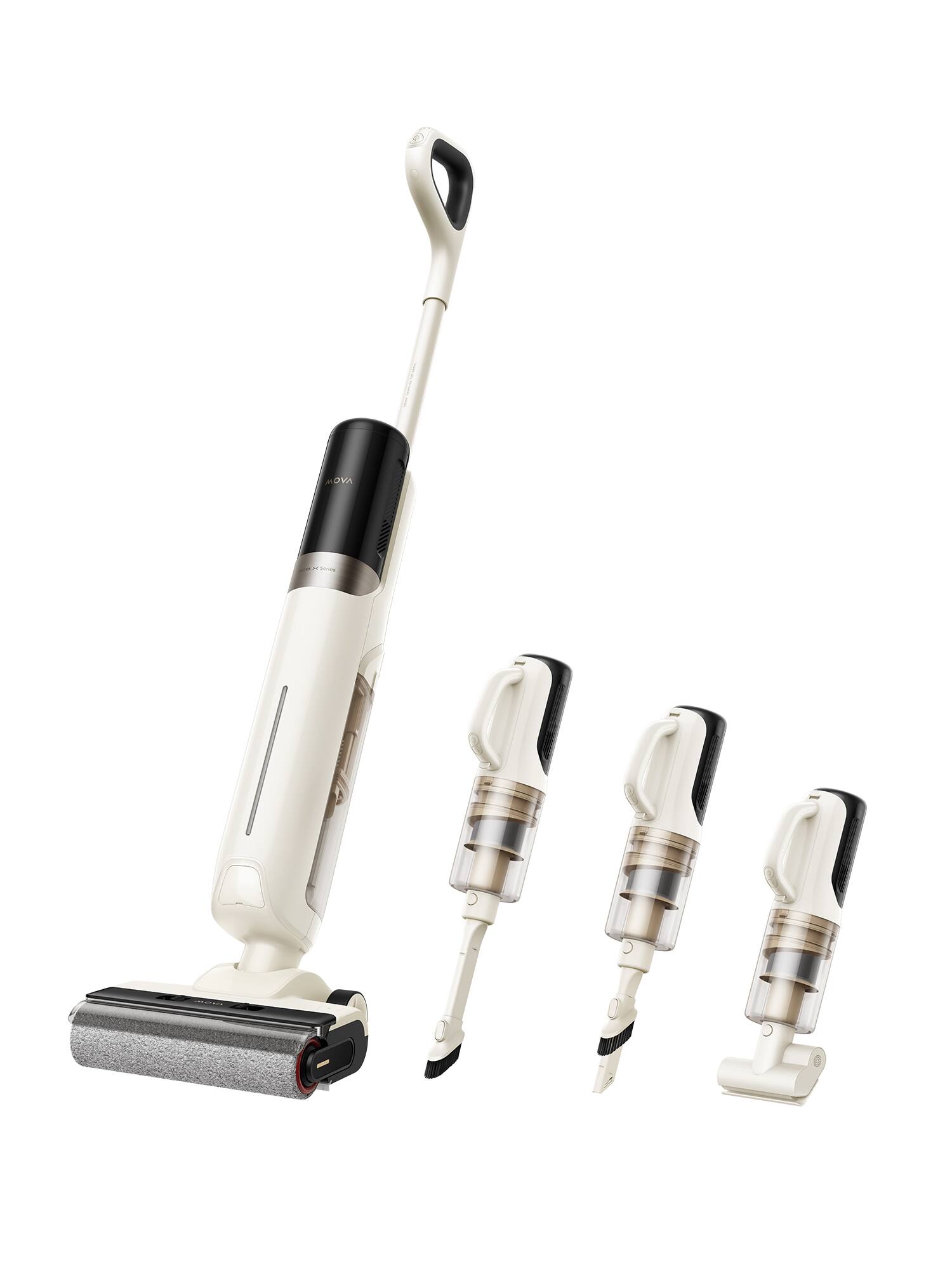MOVA - K30 Mix Wet&Dry Cordless 4in1 Vacuum Cleaner For Floor/Carpet,180°Flat Dual Edge Reach,Hot Air Drying,18bar Suction - White