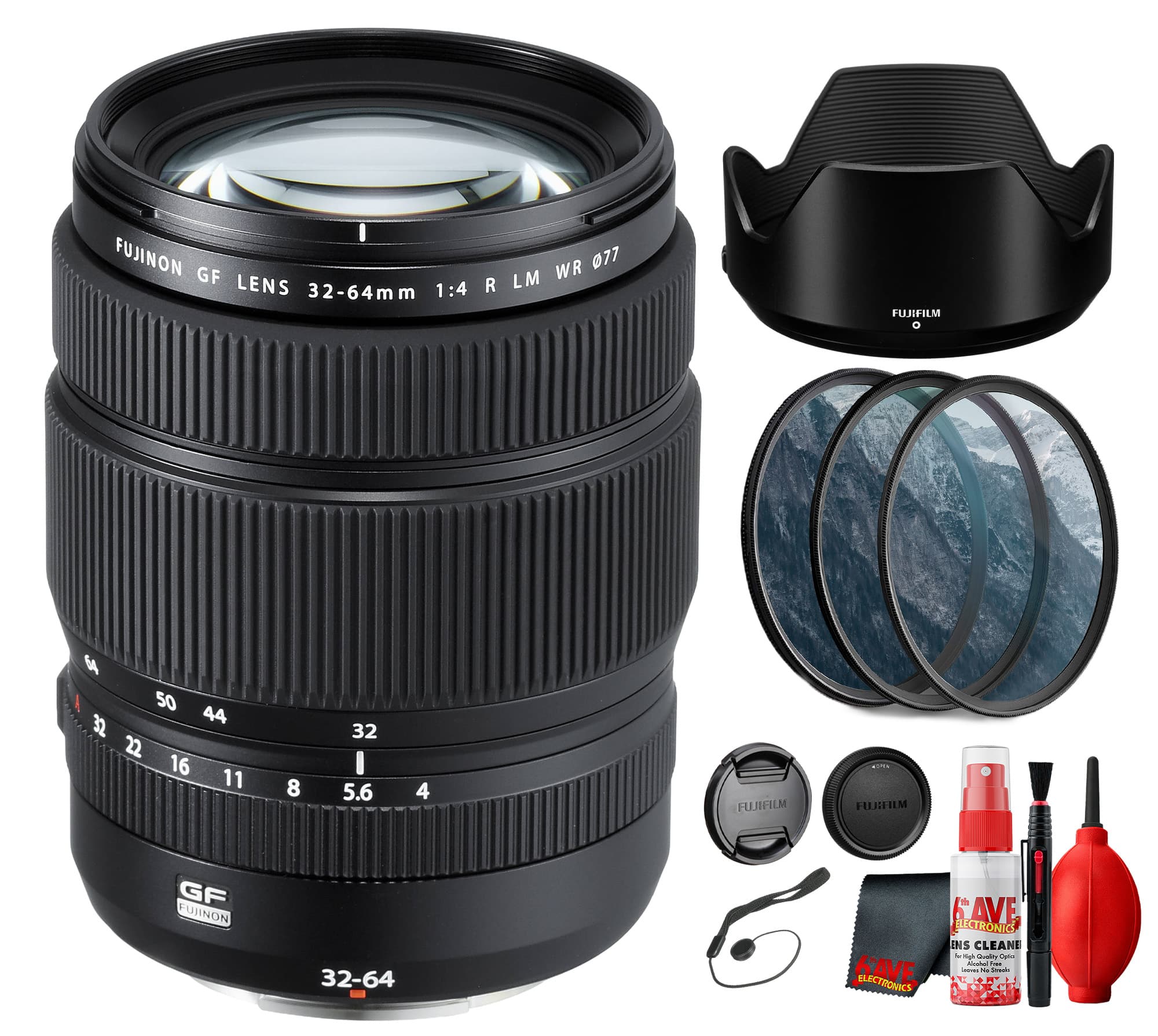Fujifilm - GF 32-64mm f/4 R LM WR Lens for GFX Cameras Bundle - Black price history on PriceWatchPro