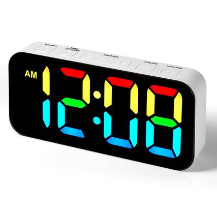 ALARM 12:24 FR TIME DIMMER SNOOZE COLOR / VOLUME AM 12:00
