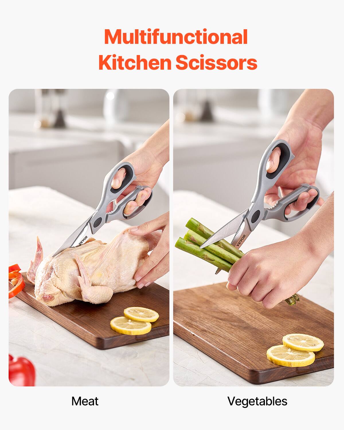 Multifunctional Kitchen Scissors

Meat

Vegetables