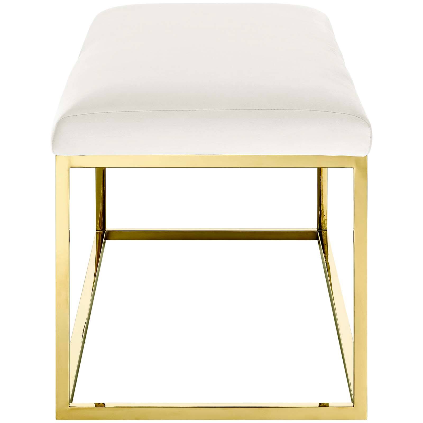 Back. Modway - Anticipate Fabric Bench by Modway - Gold Ivory.