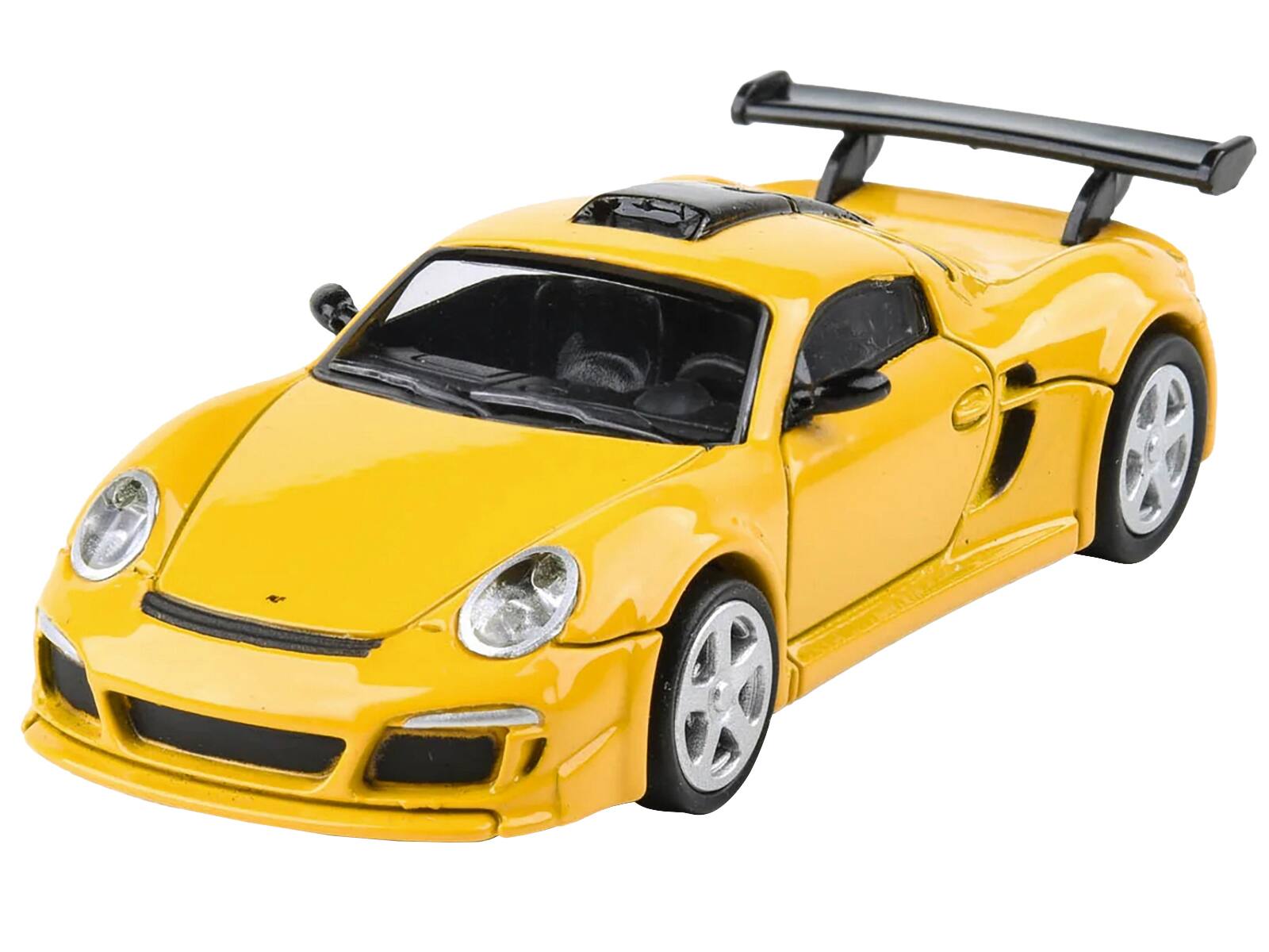 Left. Paragon - 2012 RUF CTR3 Clubsport Blossom Yellow 1/64 Diecast Model Car by Paragon Models - Yellow.