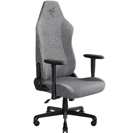 Front. Razer - Iskur V2 X Ergonomic Gaming Chair with Multi Layered Fabric - Light Gray.