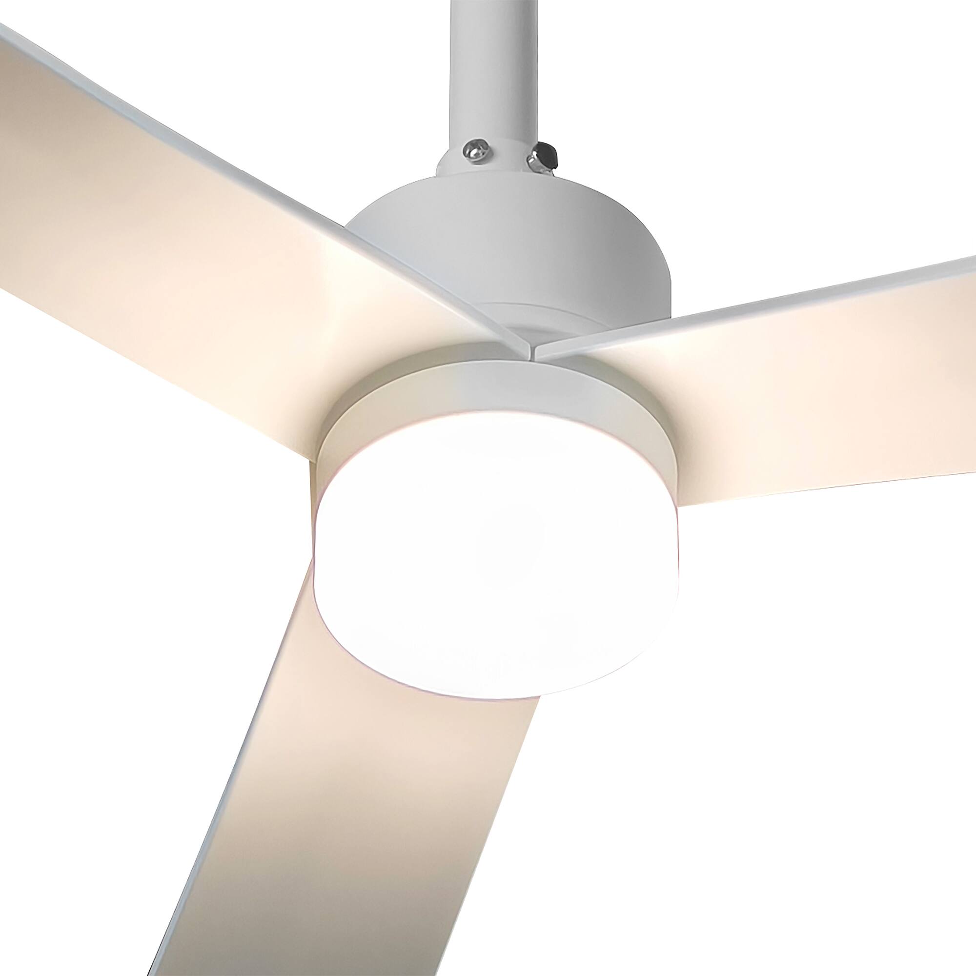 Alt View 5. Parrot Uncle - 50" Modern White 3CCT Integrated LED Ceiling Fan with Light and Remote - White.