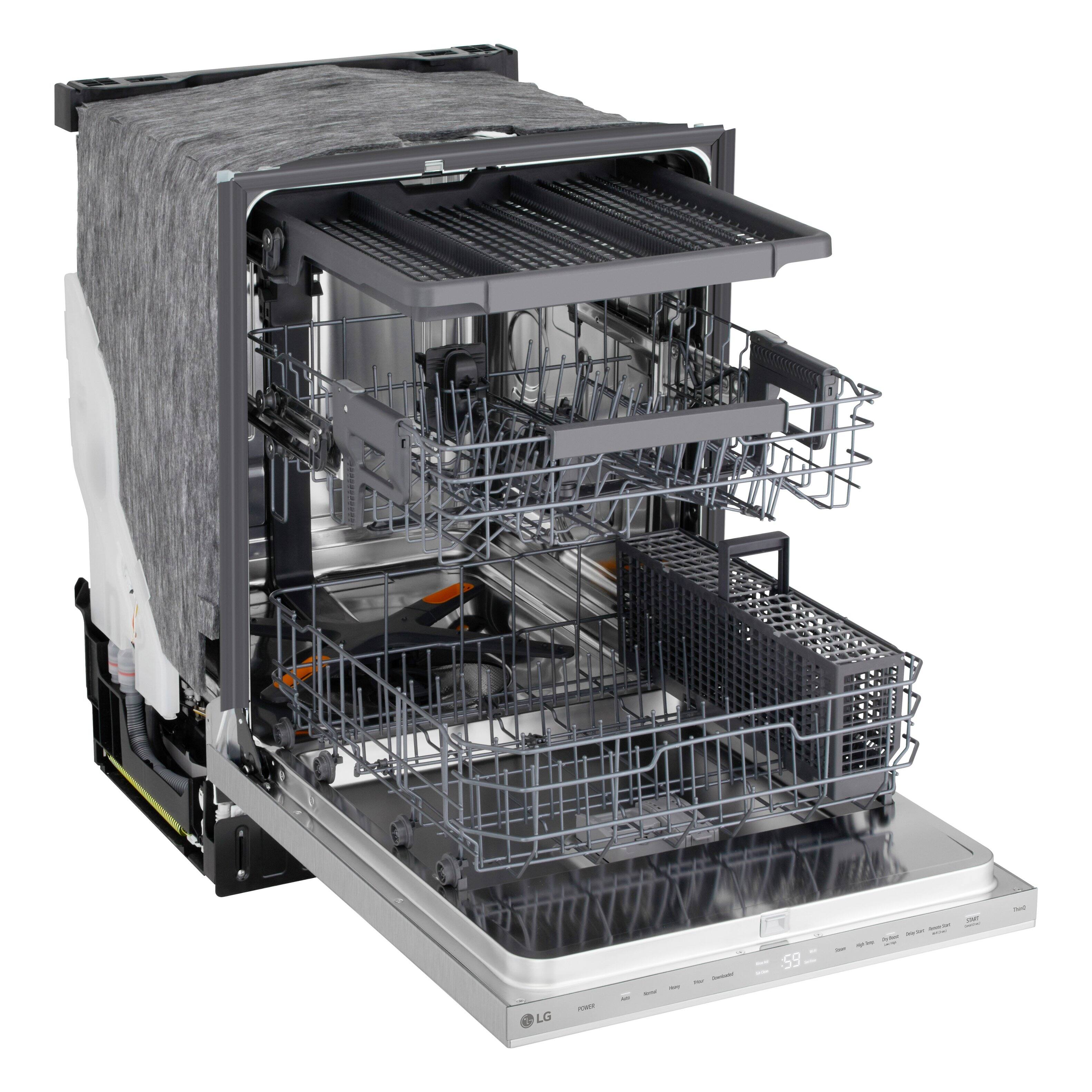 Alt View 10. LG - FlushFit 24" Top Control Smart Built-In Stainless Steel Tub Dishwasher with 3rd Rack, 1-Hour Wash & Dry Cycle and 46dBA - PrintProof Stainless Steel.