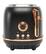 Alt View 1. Haden - Heritage 2 Slice Toaster - Black and Copper.
