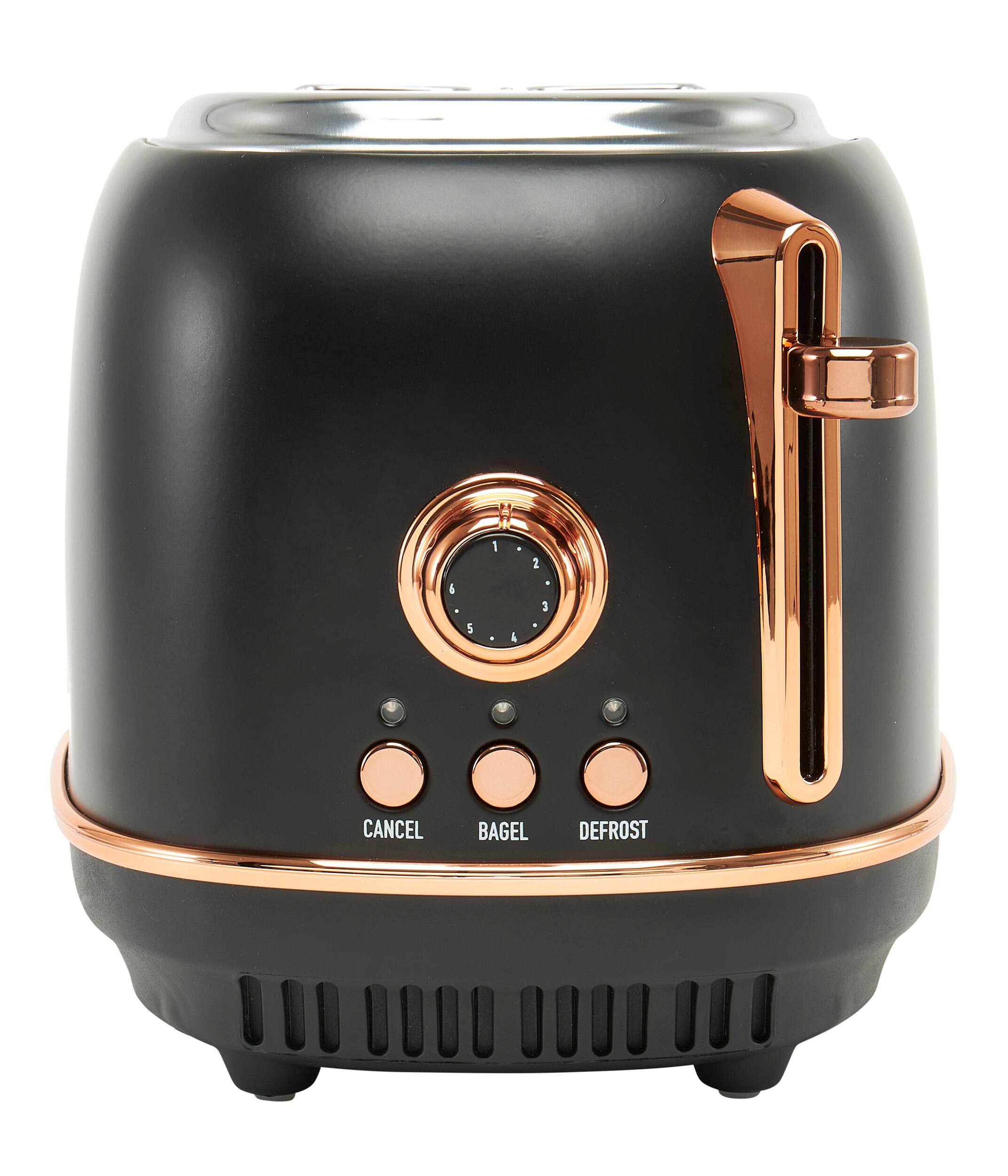 Alt View 1. Haden - Heritage 2 Slice Toaster - Black and Copper.