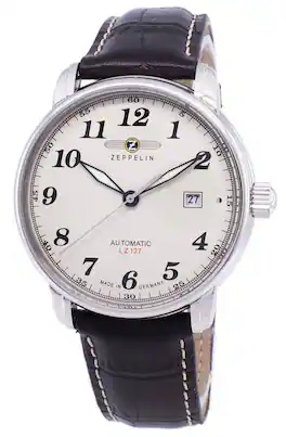 Zeppelin - Series LZ127 Graf Automatic Germany Made 7656-5 76565 Men's Watch - Beige