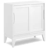 Simpli Home - Harper Low Storage Cabinet - White - Front_Zoom
