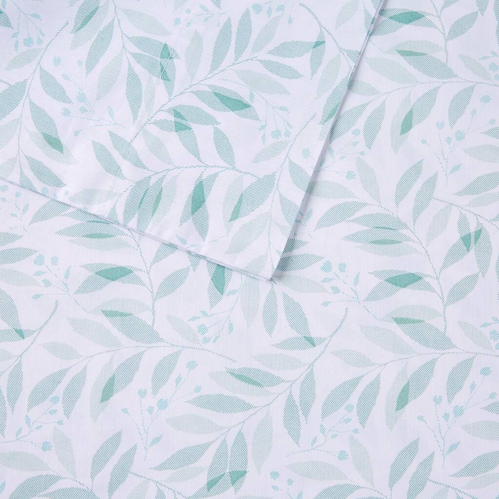 Alt View 5. Gracie Mills - Gracie Mills Esme Breathable Printed Cotton Percale Sheet Set - Green Leaves.