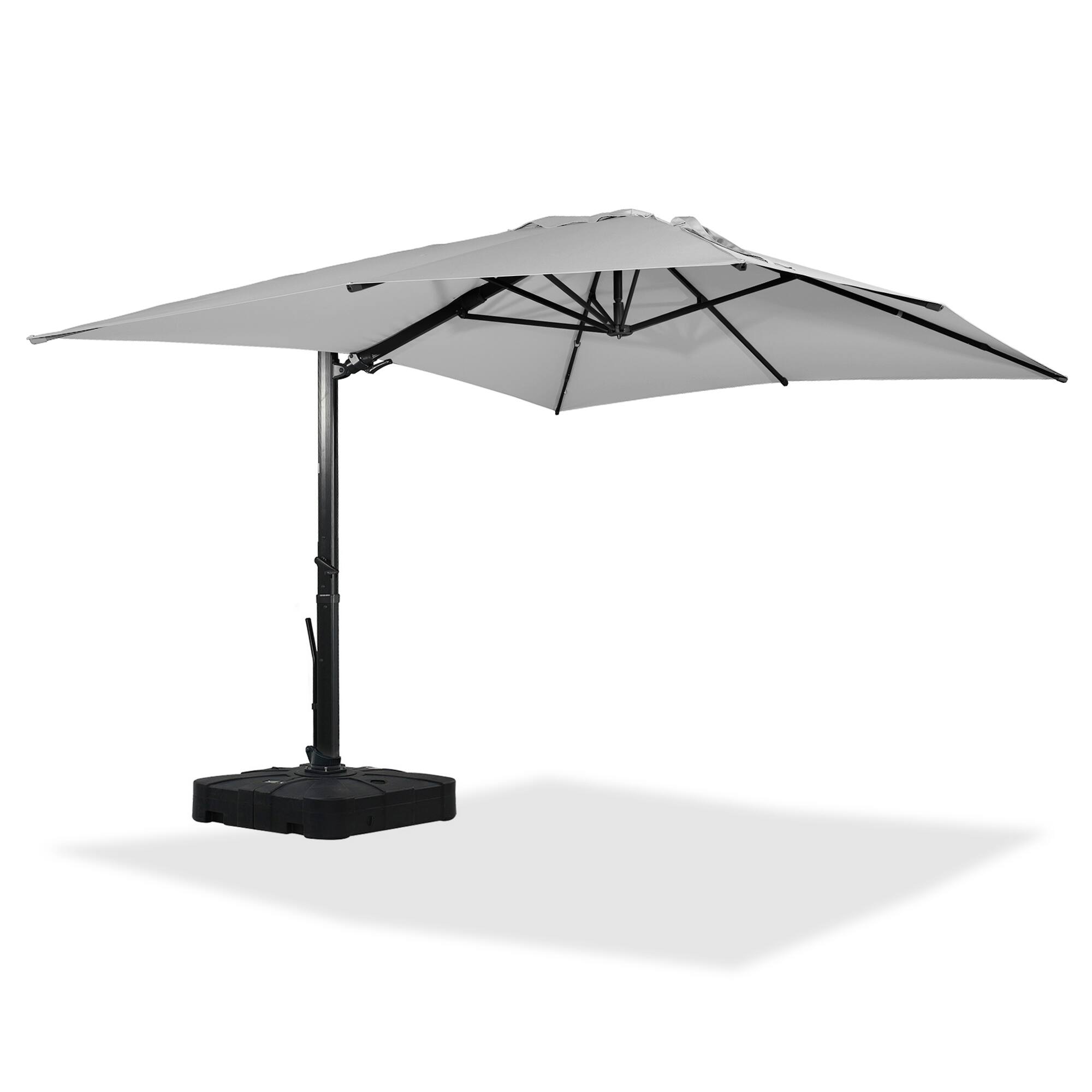 Mondawe - 10*13ft Large Patio Cantilever Umbrella Square with Base - Gray