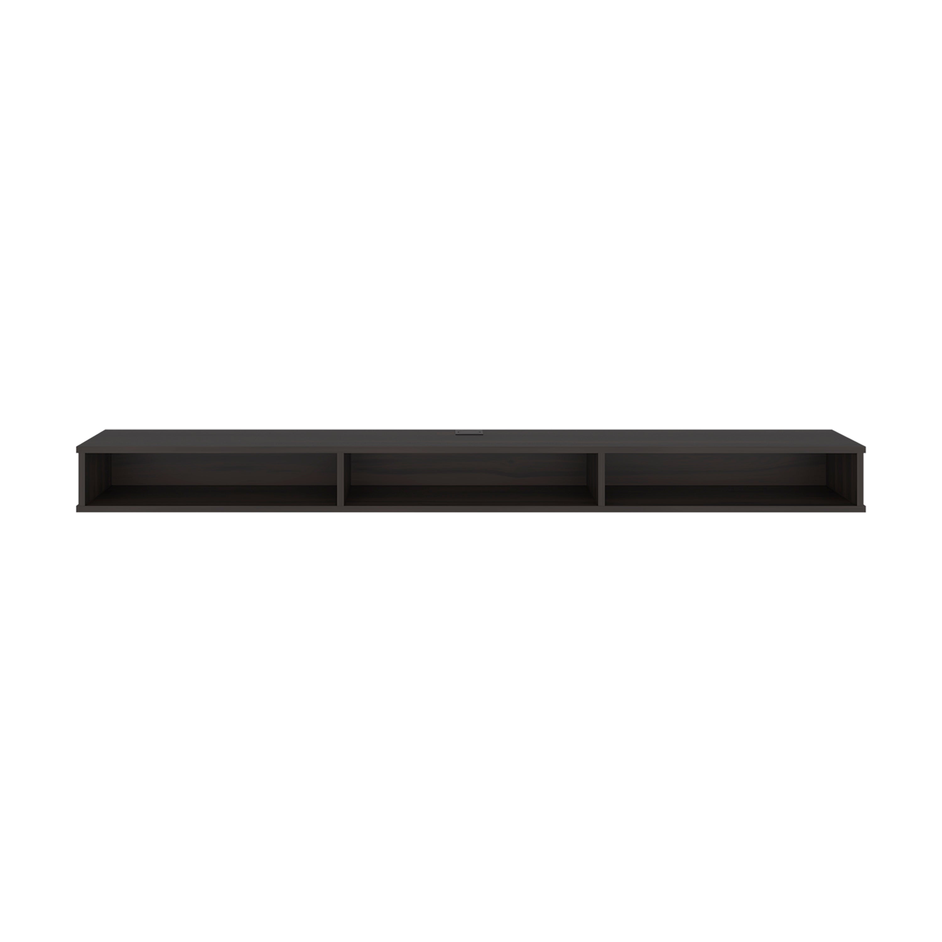 Front. TuHome - Tuhome Luft 71" Wide Floating TV Stand with Open Shelves, Wall Mounted Media Console and Entertainme - Brown.