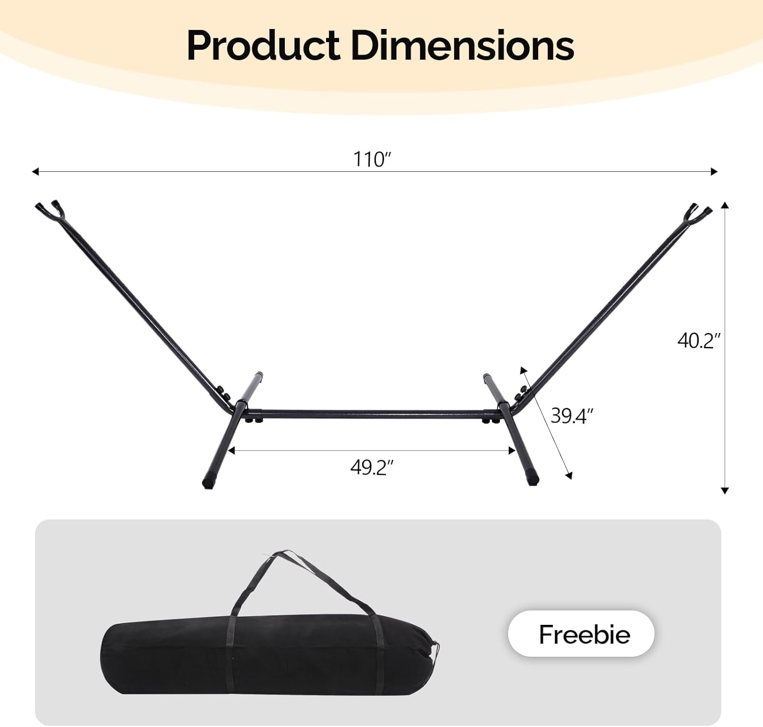 Product Dimensions  
110" x 40.2" x 39.4" x 49.2"  
Freebie