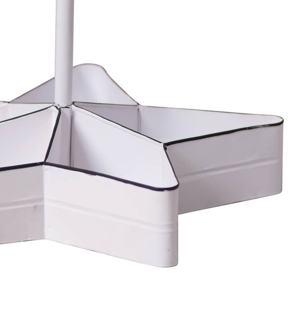 Alt View 2. Irvins Country Tinware - Irvin's Country Tinware Star Table Top Organizer in White - White.