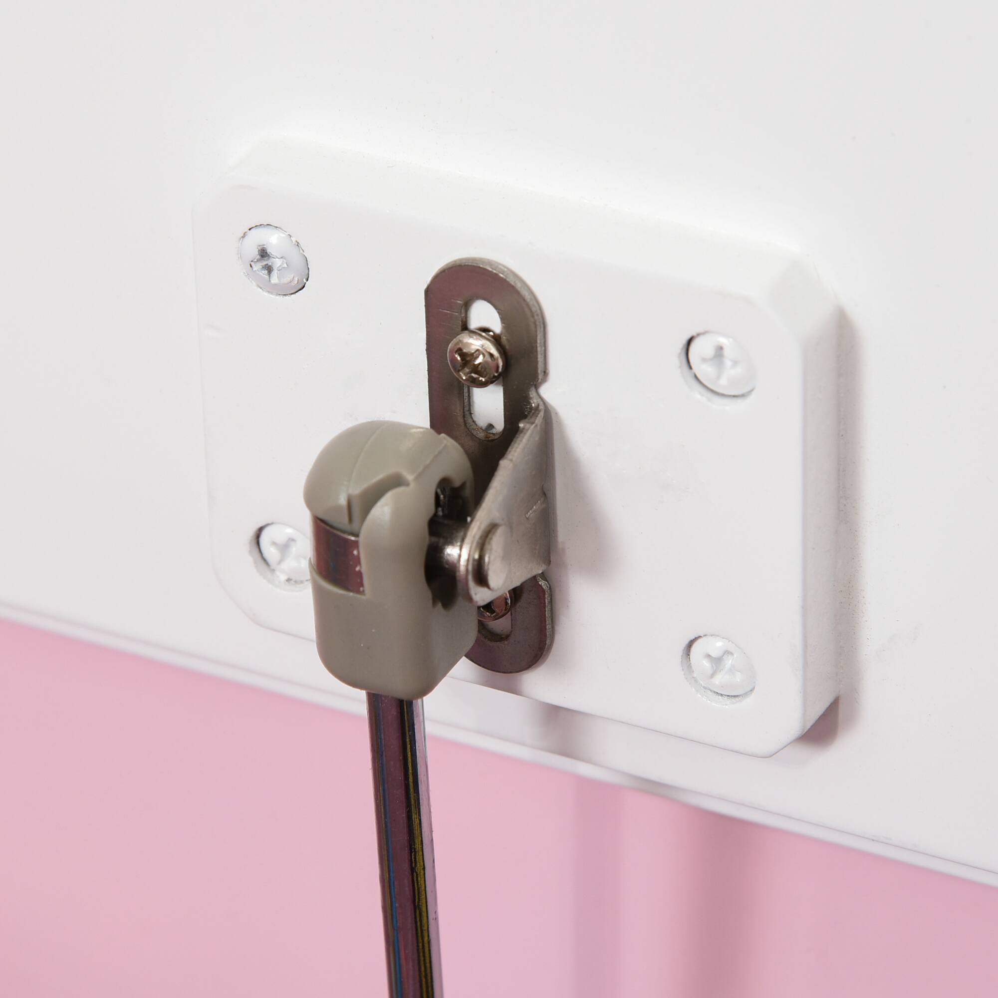 Alt View 5. Qaba - Toddler Toy Box Storage Bench with Large 27 L Interior, Kids Storage Bench Seat for Toddler Playroom, Bedroom Furniture - Pink.