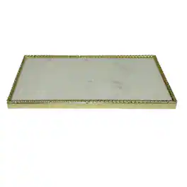 Jiallo - Rectangular Serving Tray with Marble Base – Modern Minimalist Display Tray for Kitchen, Dining & Home Décor - White