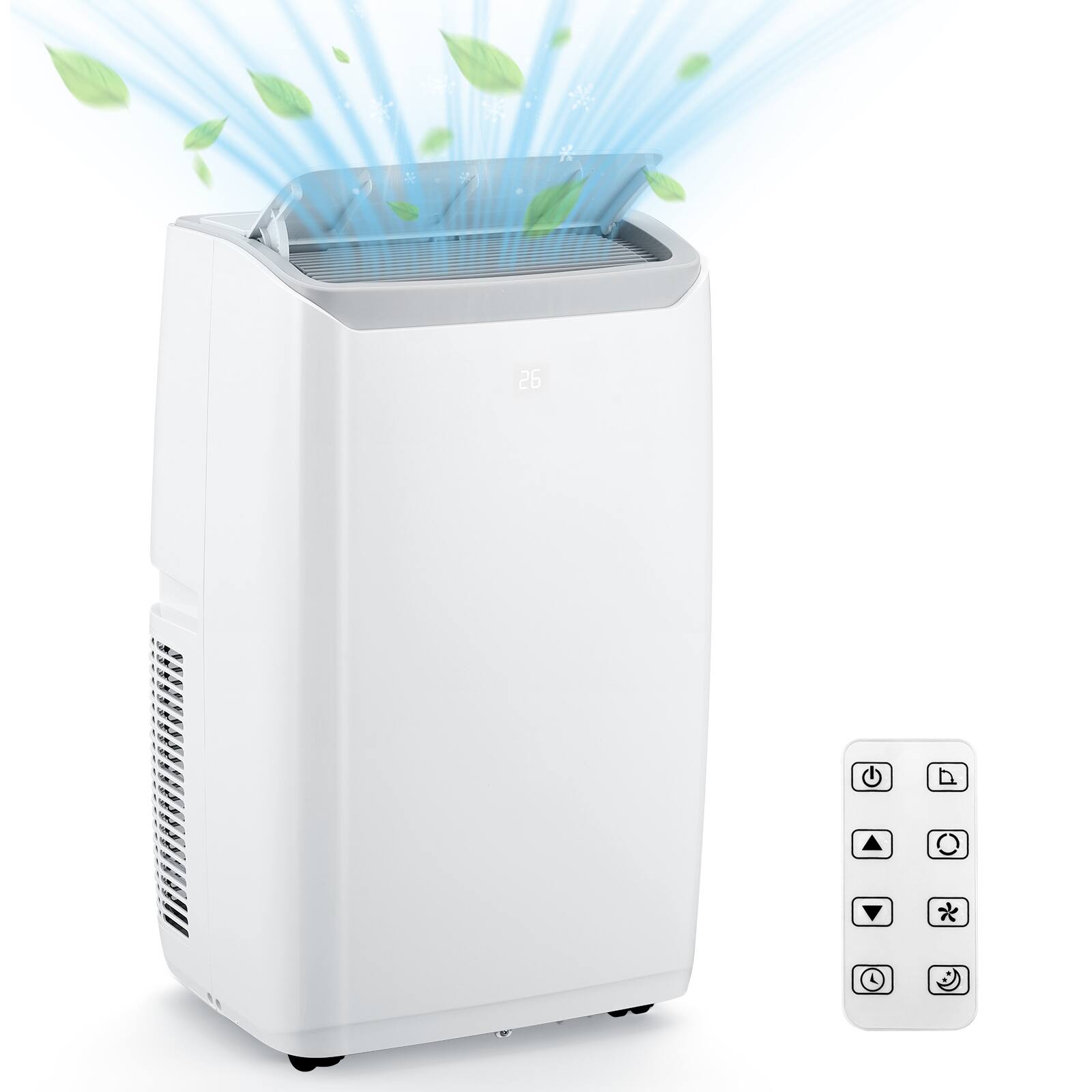 Front. TROPOW - 12000 BTU Portable Air Conditioner, Air Conditioners Cools Rooms Up to 550 Sq.Ft  - white.
