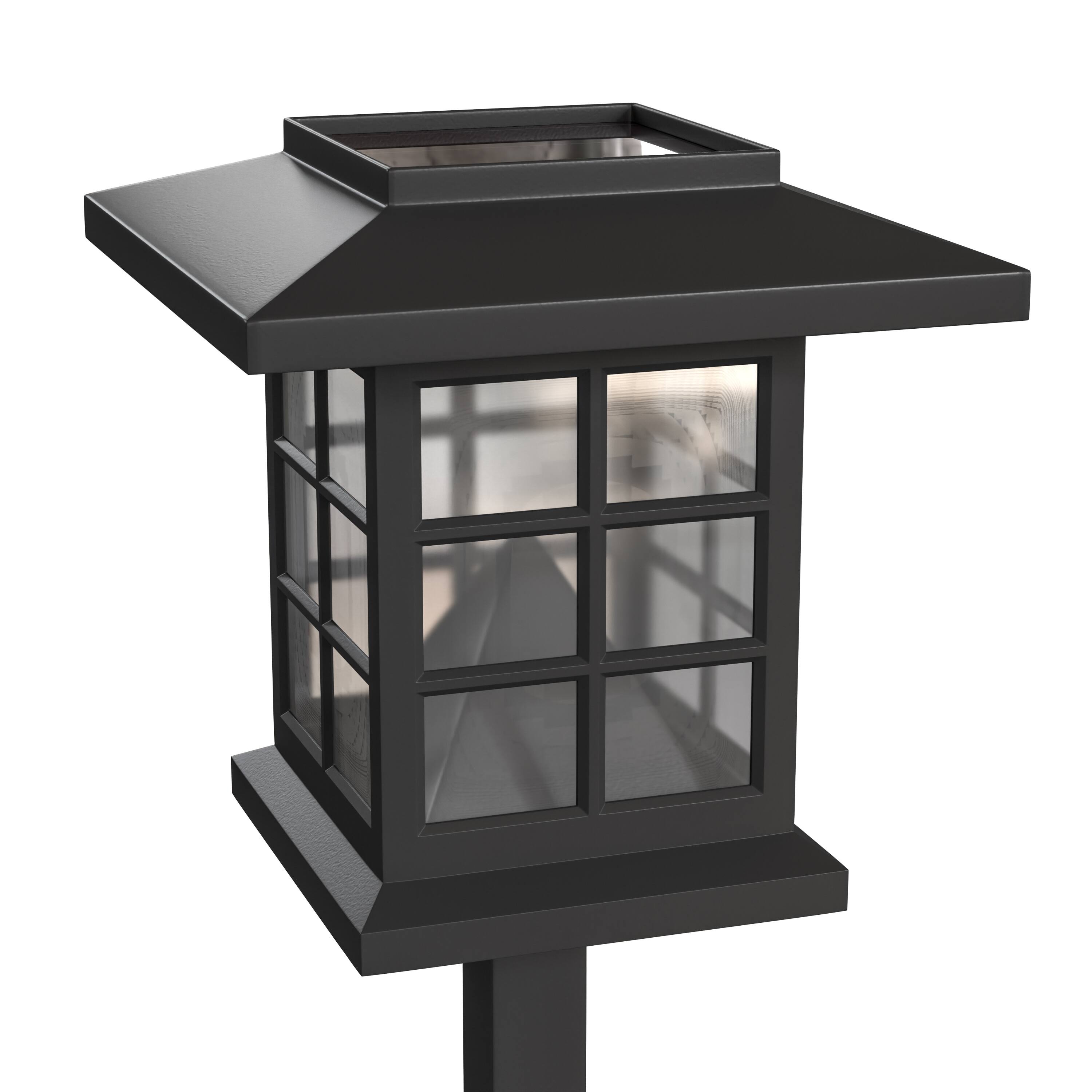 Alt View 8. Emma + Oliver - Lantern Style Outdoor Solar LED Landscaping Lights - Polypropylene - Set of 8 - Black.