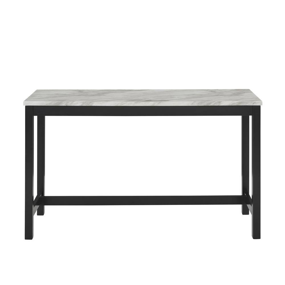 Alt View 2. New Classic Furniture - Furniture Celeste 4-Piece Faux Marble & Wood Bar Set in Blue - Blue.