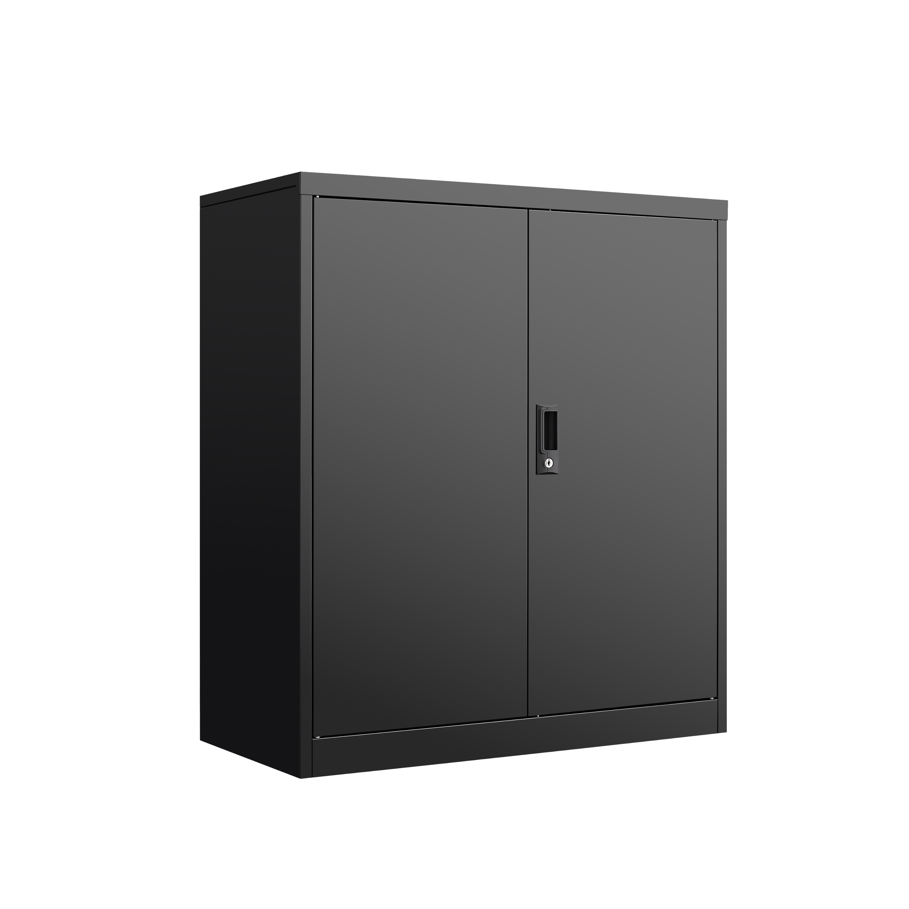 Dexmalle - Metal File Storage with Door Locks and Two Adjustable Shelves-Black
