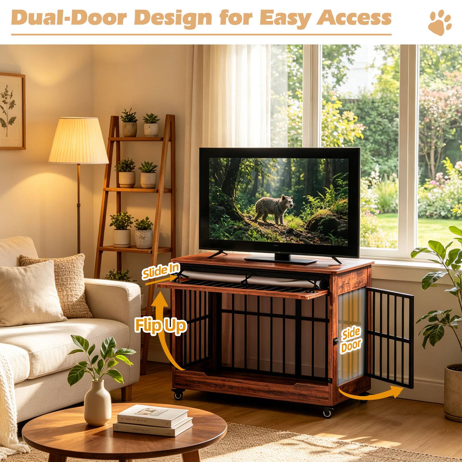 Dual-Door Design for Easy Access  
Slide In Flip Up Side Door