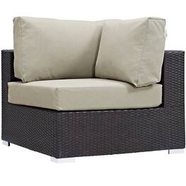 Convene Outdoor Patio Corner by Modway - Espresso Beige