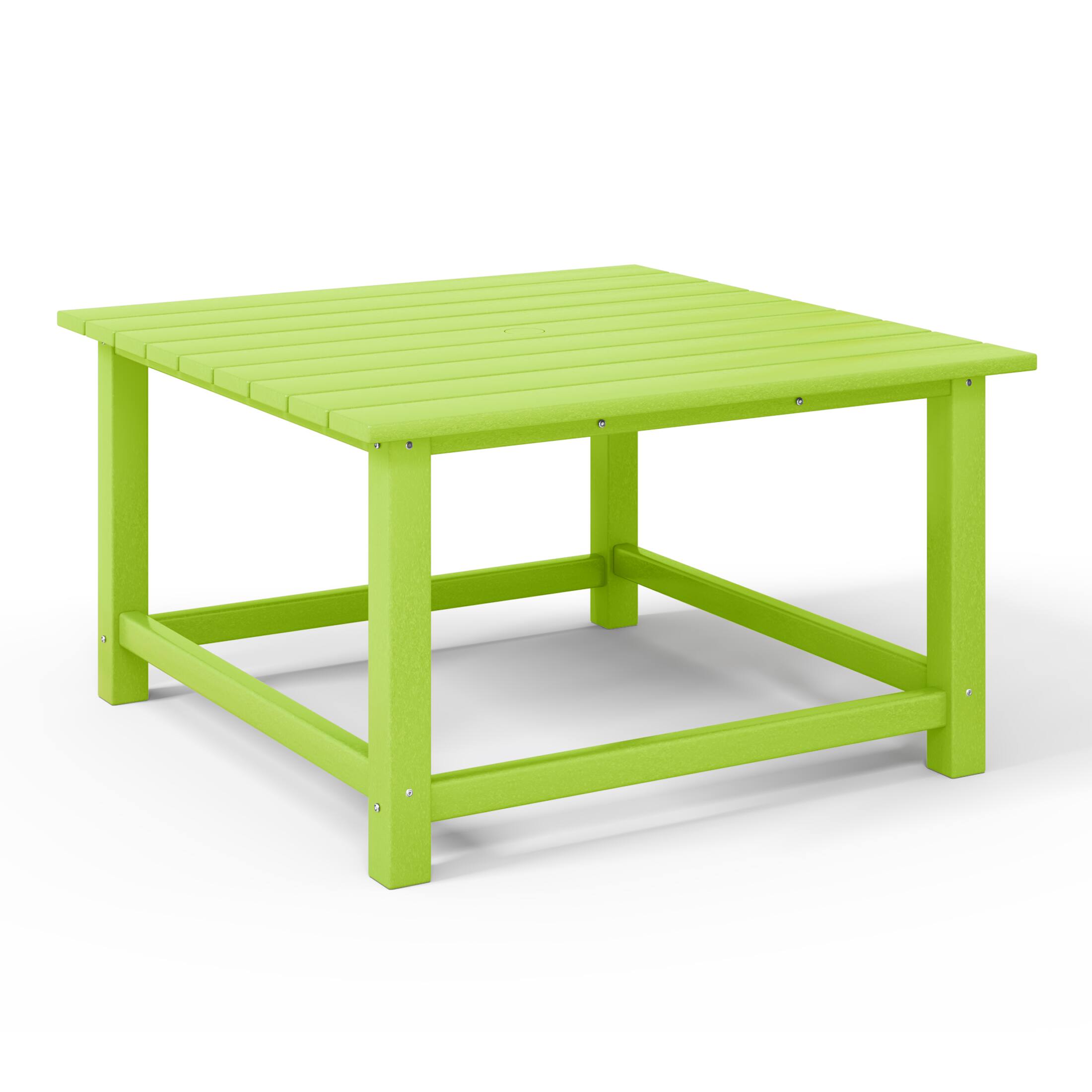 Left. WestinTrends - WestinTrends Malibu Low Outdoor HDPE Square Patio Coffee Table - Lime.