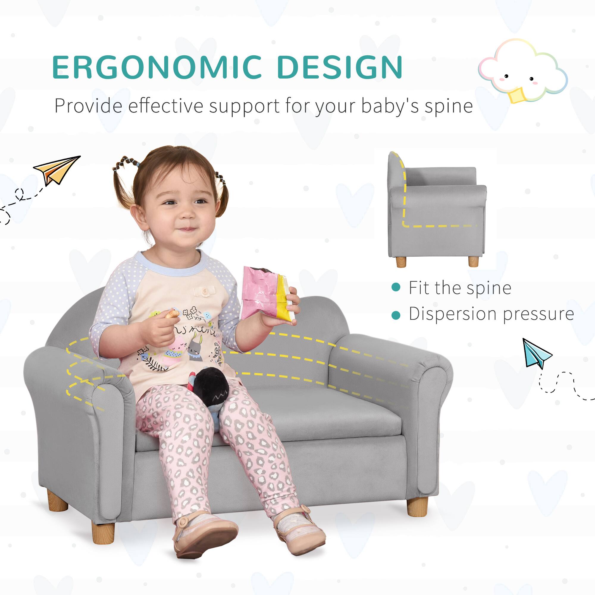 ERGONOMIC DESIGN  
Provide effective support for your baby's spine  

- Fit the spine  
- Dispersion pressure