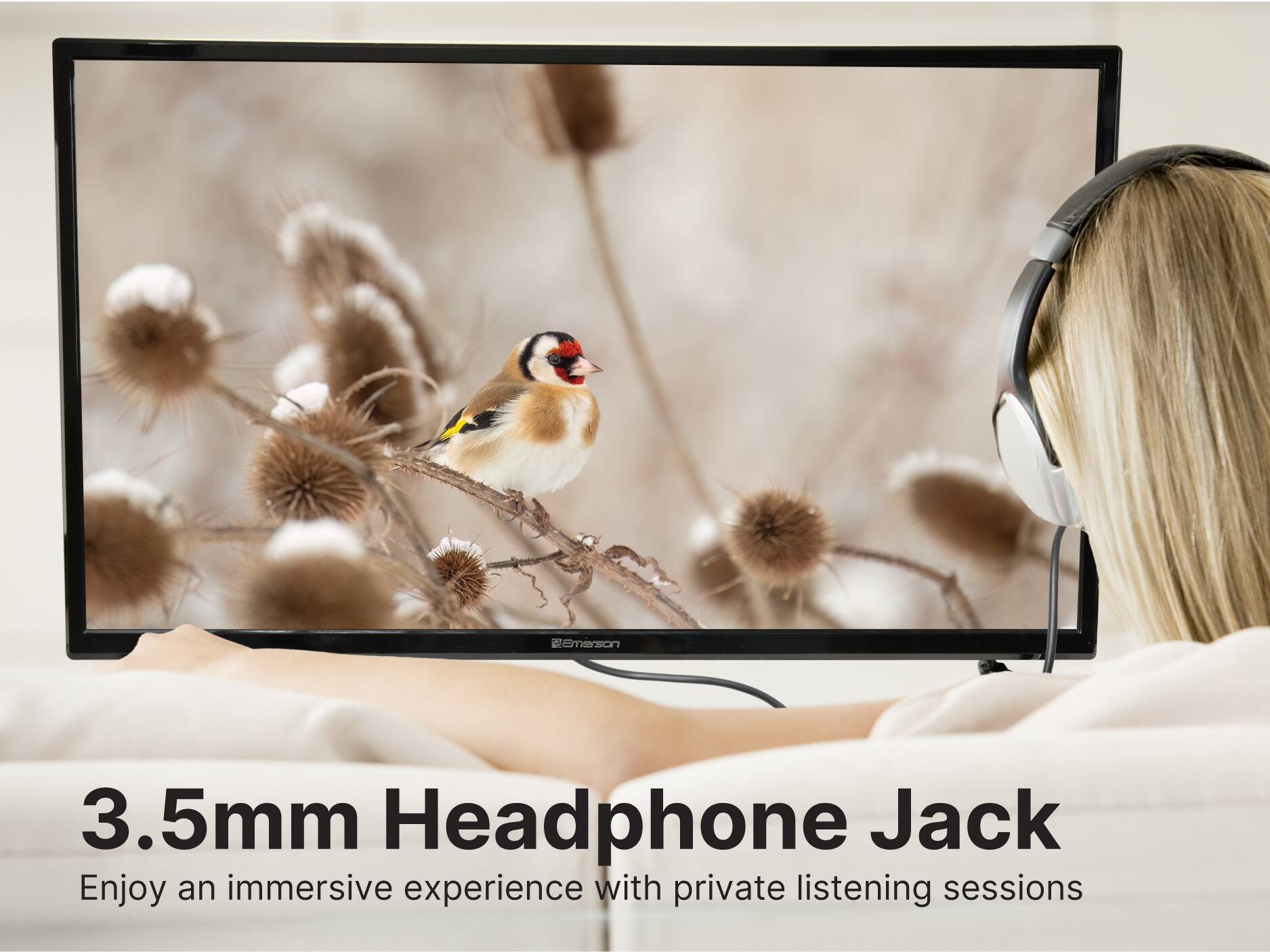 Emerson 3.5mm Headphone Jack
Enjoy an immersive experience with private listening sessions