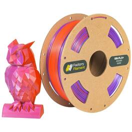 Factory Filament - 1.75mm Dual Color Silk Purple + Red PLA 3D Printer Filament, 1 KG Spool, Dimensional Accuracy +/- 0.02 mm - Purple/Red