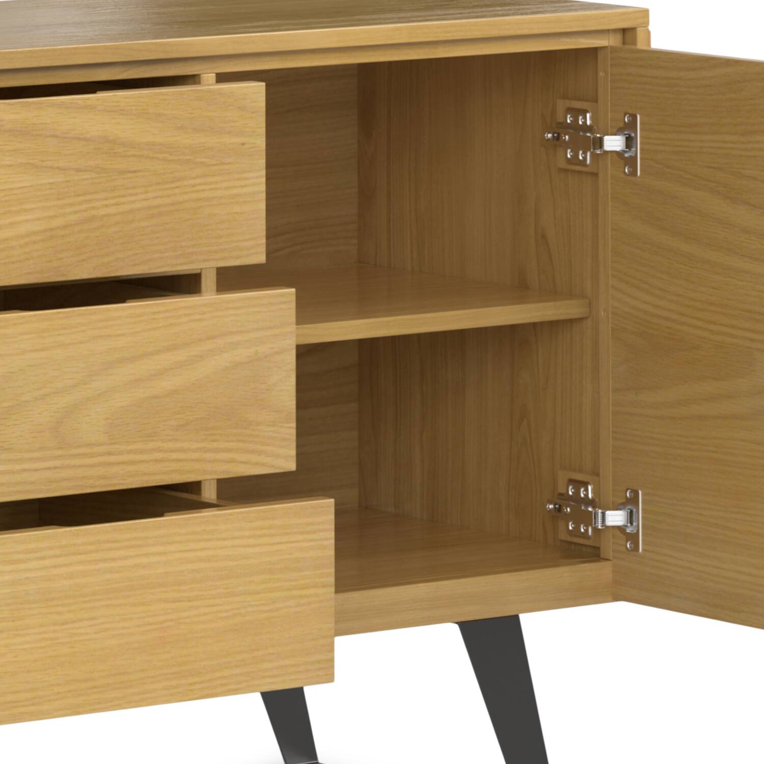 Alt View 13. Simpli Home - Lowry Sideboard Buffet - Oak Veneer.