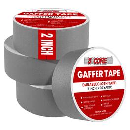 5 CORE - Gaffers Tape 2" 30 Yards 4Pcs Professional Black Pro Gaff Tape Non Reflective Water Resistant - Gray