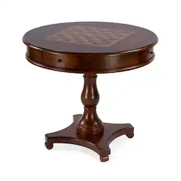 Butler Specialty - Fredrik 34 in. W Round Wood Pedestal Base Game table - Medium Brown