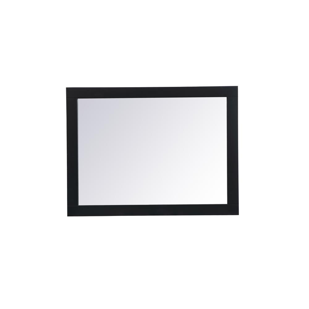 Back. Elegant Decor - Aqua vanity mirror 24x32 inch in black - Black.