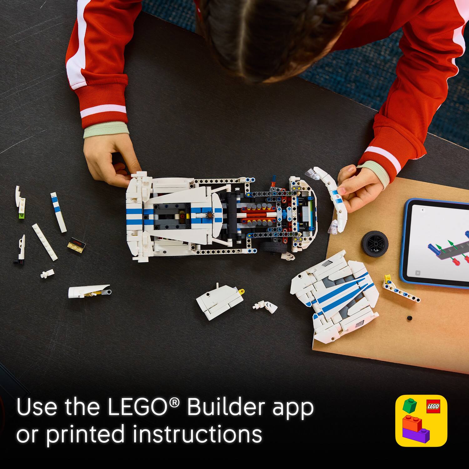 Use the LEGO® Builder app or printed instructions
