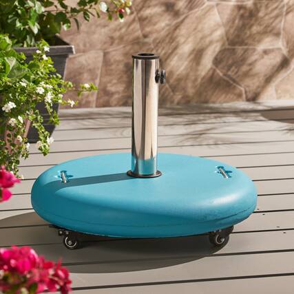 Front. Anysun - Simple Design Round High-Quality Flexible Moble Umbrella Base, Assembly Required - Teal.