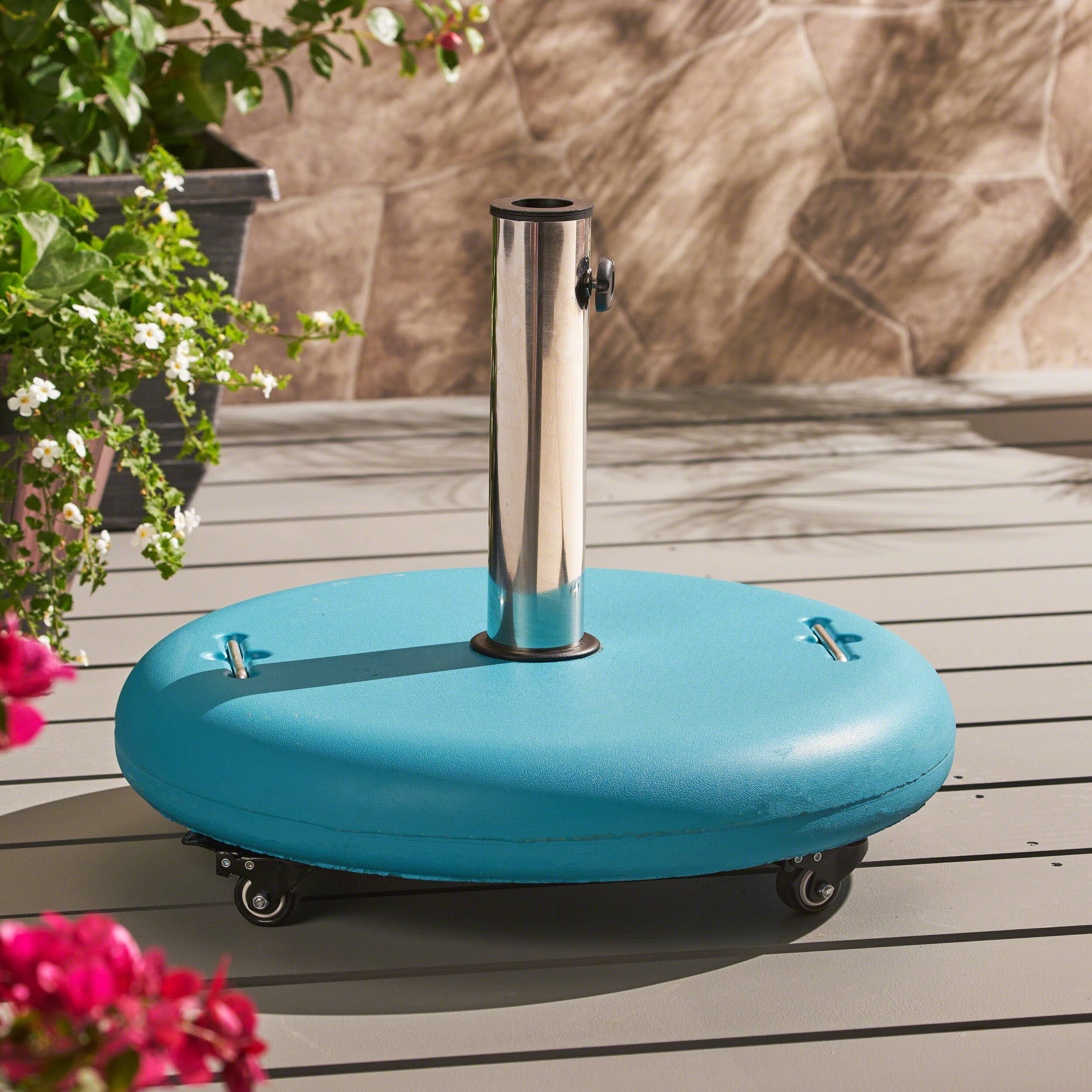 Front. Anysun - Simple Design Round High-Quality Flexible Moble Umbrella Base, Assembly Required - Teal.