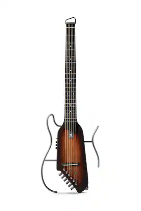 Front. Donner music - Donner HUSH™ I Acoustic-Electric Guitar Kit for Travel Practice Mahogany Sunburst Color - Mahogany Sunburst.