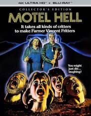 Front. Motel Hell (Collector's Edition) - 4K Blu-Ray.