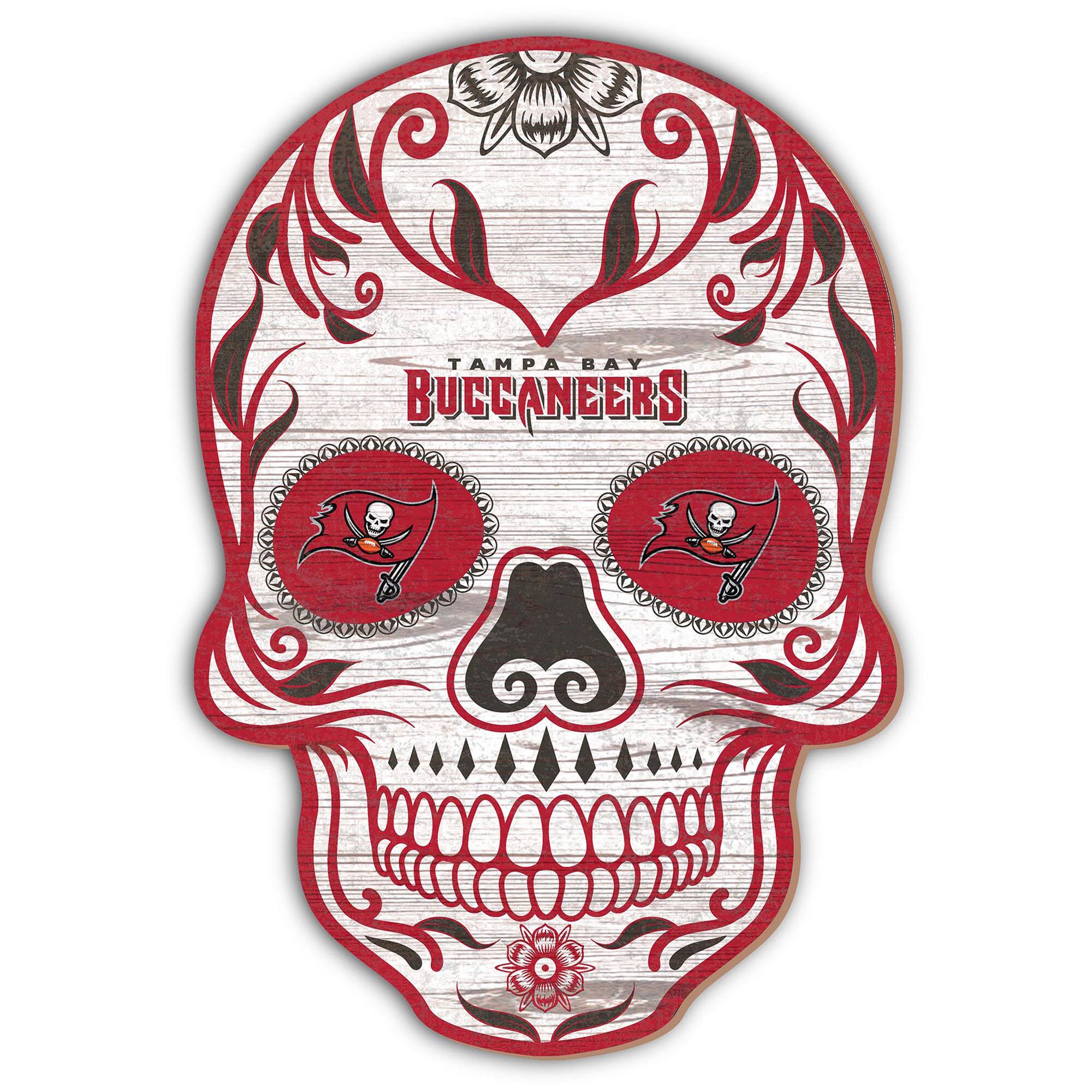 Tampa Bay Buccaneers 12'' Sugar Skull Sign