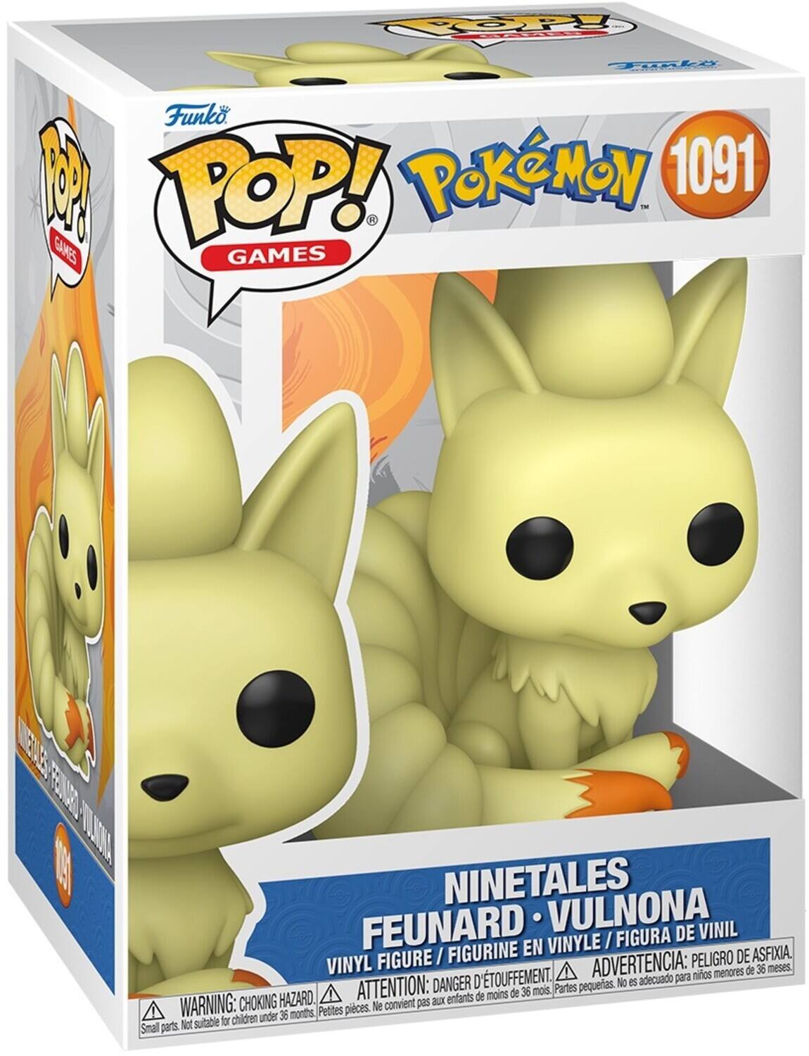 **Funko POP! Games**

**Pokémon 1091**

**Ninetales**  
**Feunard - Vulnôna**  
**Vinyl Figure / Figurine en Vinyle / Figura de Vinilo**

**Warning: Choking Hazard**  
Small parts. Not suitable for children under 36 months.  
**Attention: Danger d'étouffement**  
Petites pièces. Ne convient pas aux enfants de moins de 36 mois.  
**Advertencia: Peligro de asfixia**  
Partes pequeñas. No es adecuado para niños menores de 36 meses.