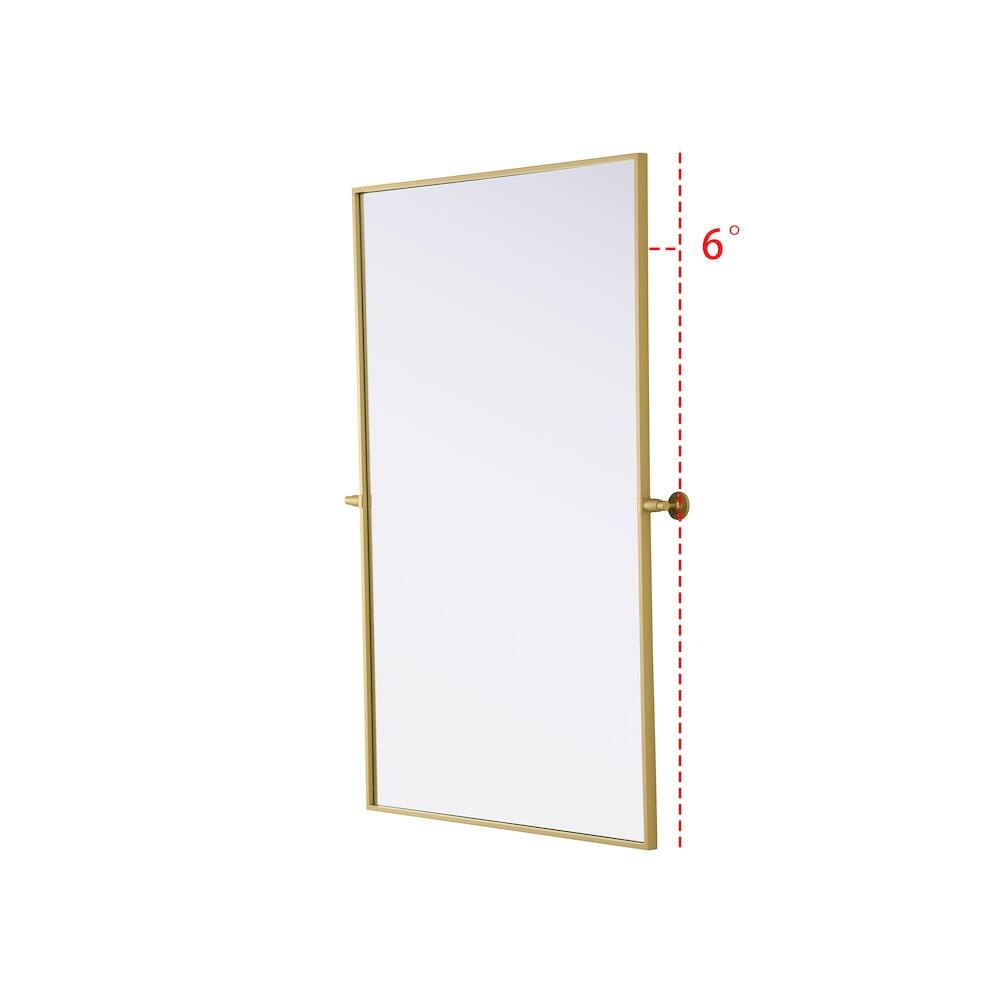 Alt View 4. Elegant Kitchen and Bath - Amoura 48X30 Pivot Mirror In Brass - Brass.