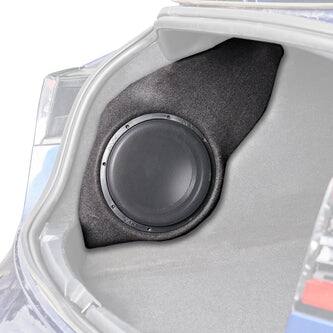 Angle. NVX - 2017-2022 Tesla Model 3 BOOST Bass Package - Single 10" Sealed Subwoofer Enclosure & Amplifier Bundle - Black.