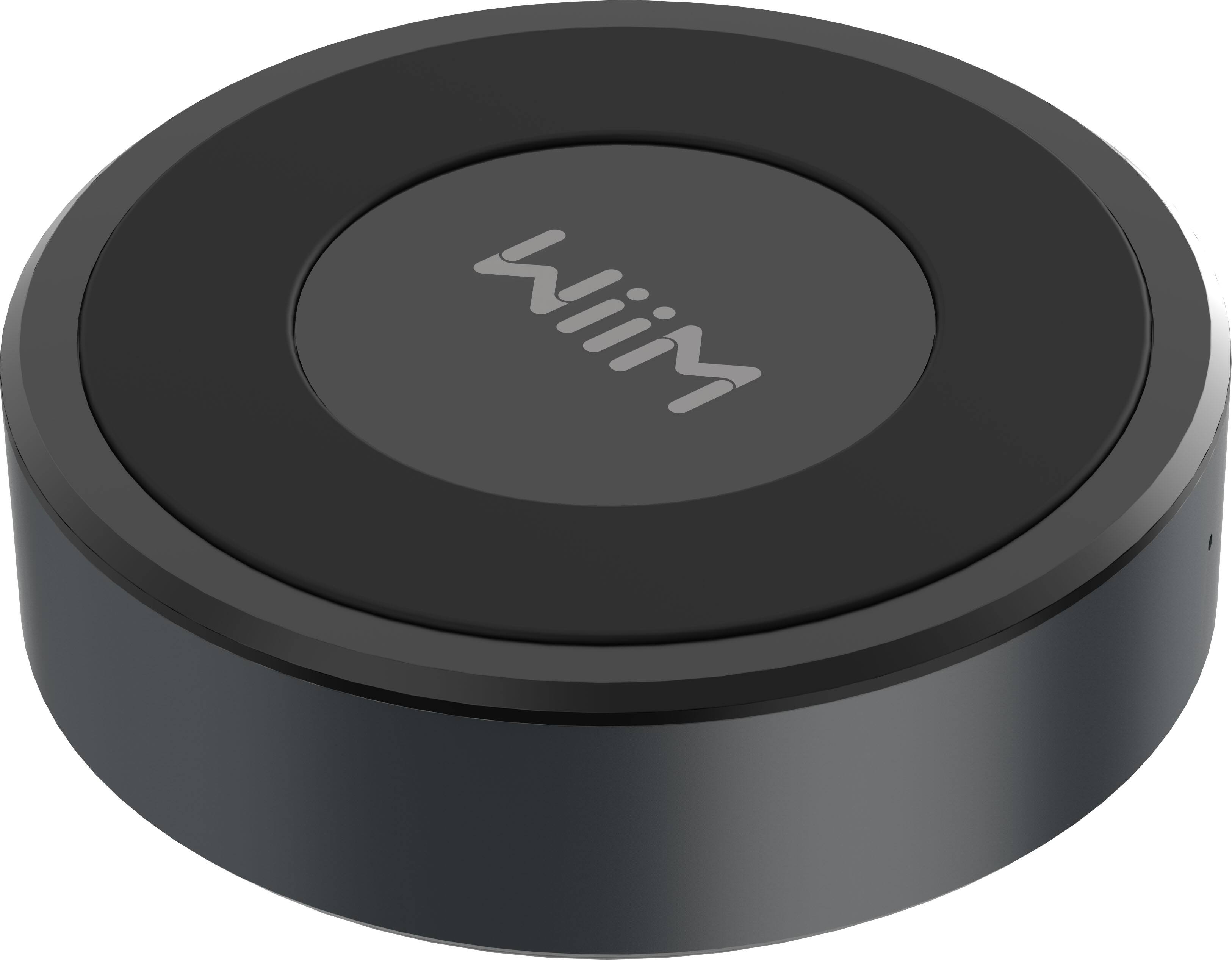 Left. WiiM - Mini Wireless Audio Streamer with Hi-Res Audio and Multi-Room Stereo - Black.