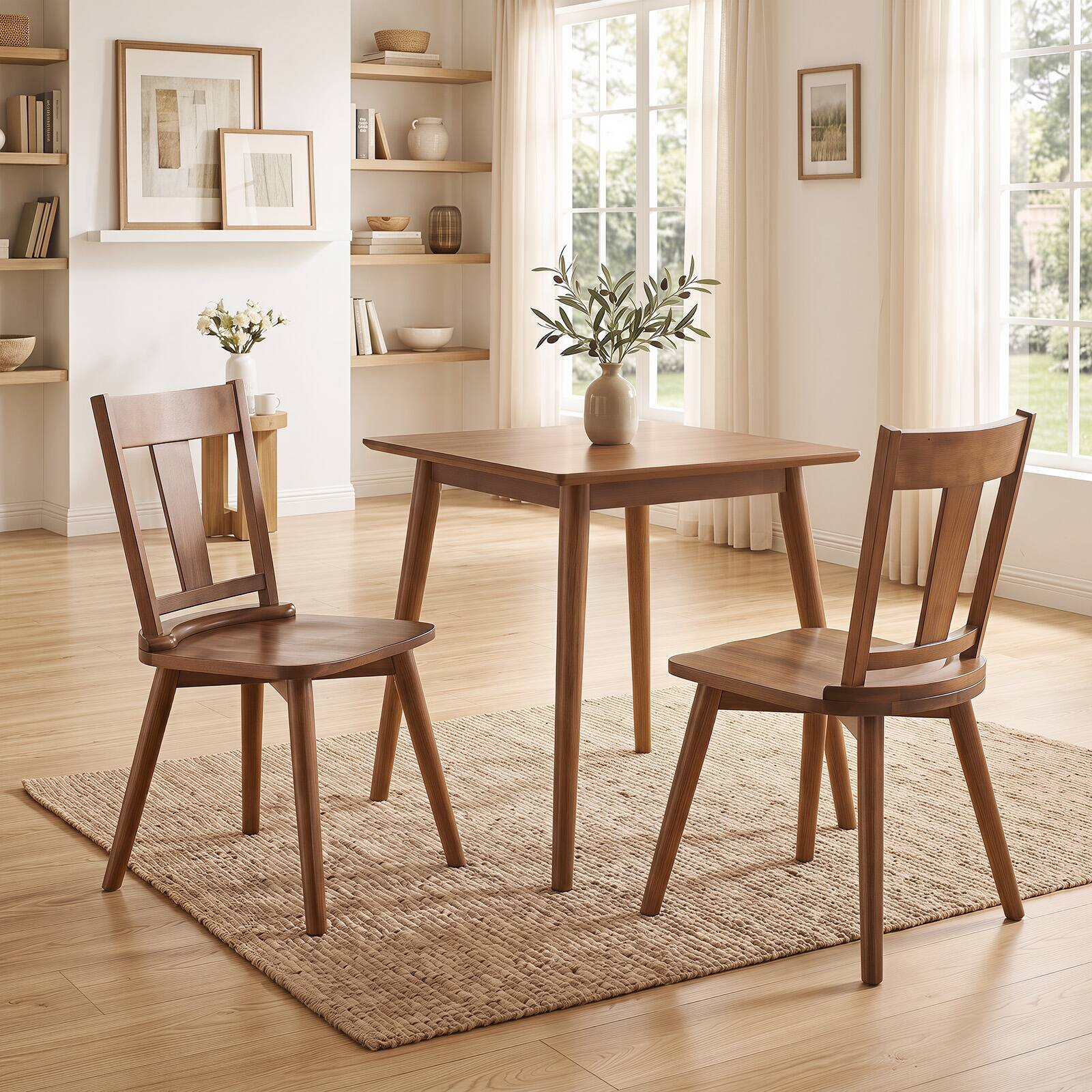 Alt View 5. Gymax - Gymax Dining Chairs Set of 4 Solid Wood Kitchen Side Chairs w/ Backrest Walnut Walnut - Brown.