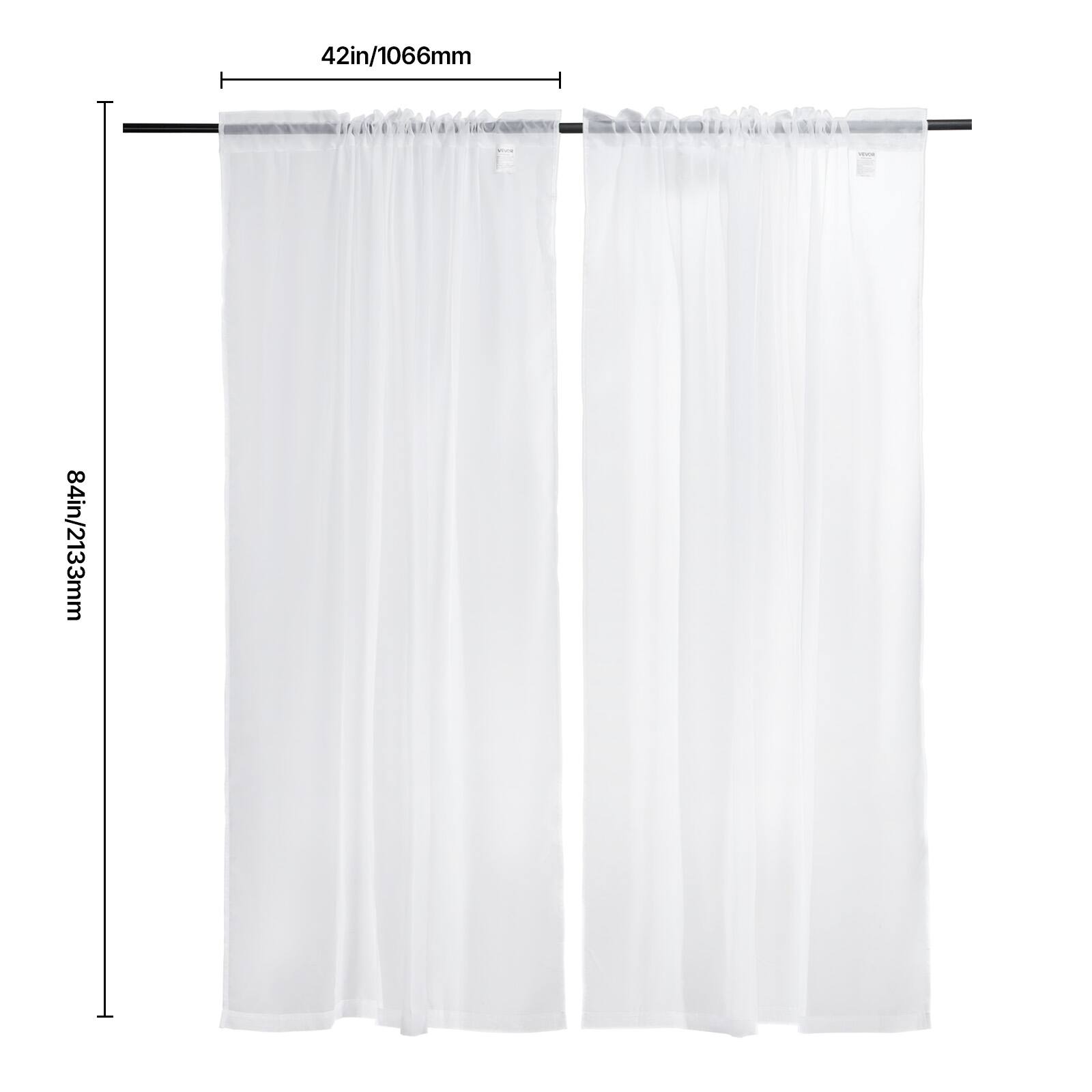 42in/1066mm  
84in/2133mm