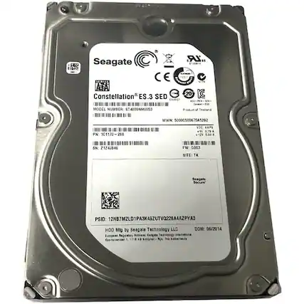 Seagate
Constellation® ES.3 SED
MODEL NUMBER: ST4000NM0053
PN: 1C1170-268
SN: 2124J846
FW: G003
SITE: TK
Seagate Secure
PSID: 12NB7MZLD1PA3K49ZUTVQ228A4AZPYA3
HDD Mfg by Seagate Technology LLC
European Regulatory Address: Seagate Technology International, Koohevanian 1, 1118 NJ Schiphol, The Netherlands
DOM: 06/2014
WNN: 5000C500675A5292
VDC AMPS
+12V 0.75 A
+5V 0.09 A
Product of Thailand
SITE: TK
Seagate
Constellation® ES.3 SED
MODEL NUMBER: ST4000NM0053
PN: 1C1170-268
SN: 2124J846
FW