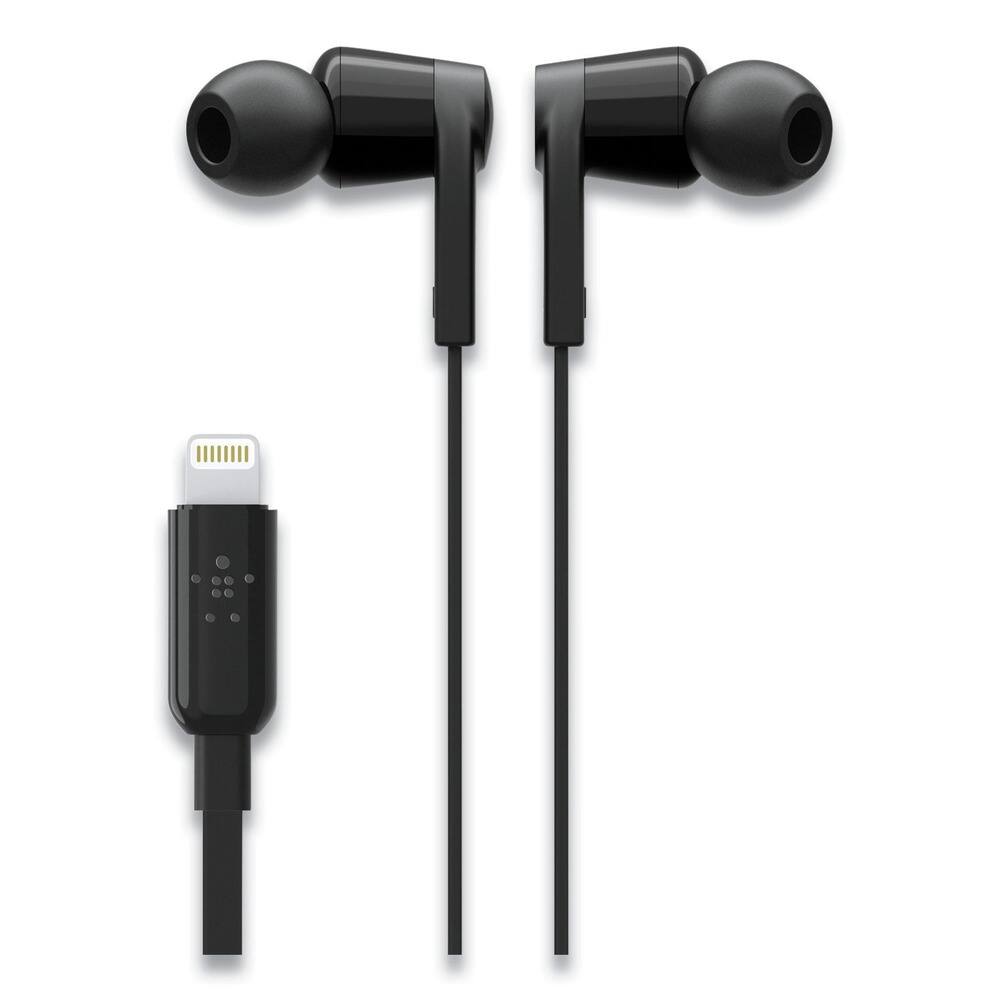 Belkin - G3H0001BTBLK 44 in. Cord SOUNDFORM Headphones with Lightning Connector - Black