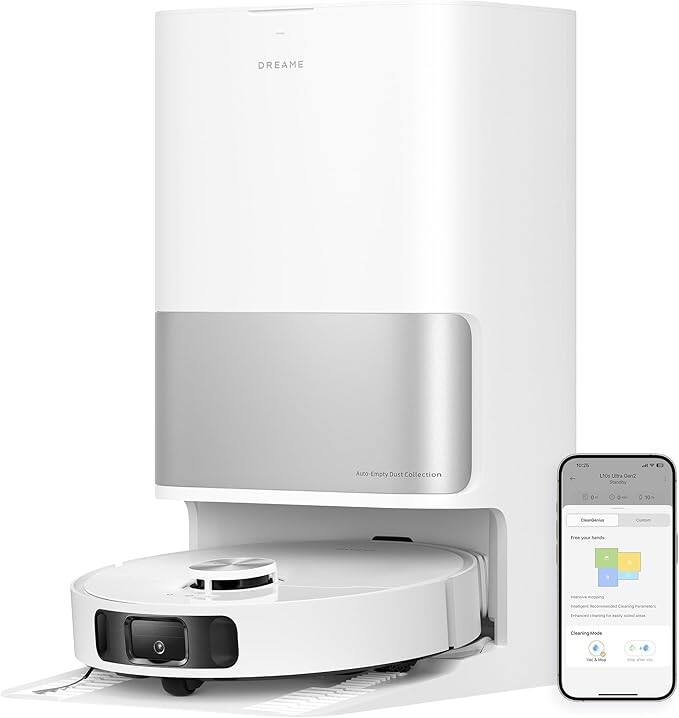 Dreame - L10s Ultra Gen 2 Robot Vacuum and Mop, 10,000Pa Suction, MopExtend Tech, All-in-One Base Station, 75 Days Auto-Empty - White