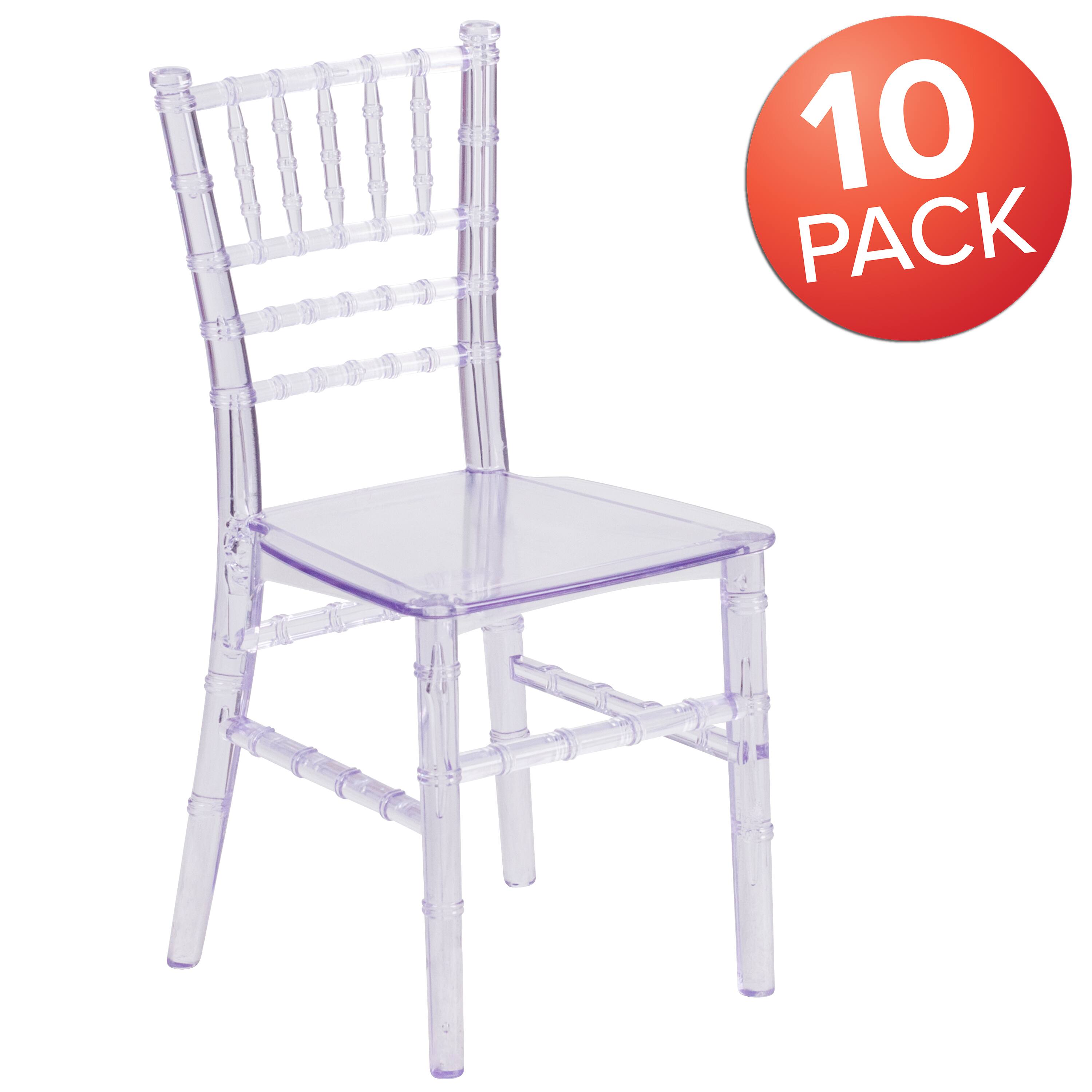 Alt View 1. Emma + Oliver - 10 Pack Child’s All Occasion Resin Chiavari Chair for Home or Home Based Rental Business - Clear.